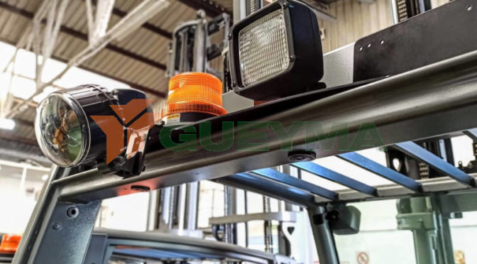 Luces, Carretillas Elevadoras: Destellantes, Rotativas y «blue spot»